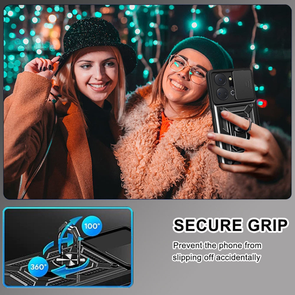 Etui na Honor X7a, Techsuit, CamShield, Niebieskie