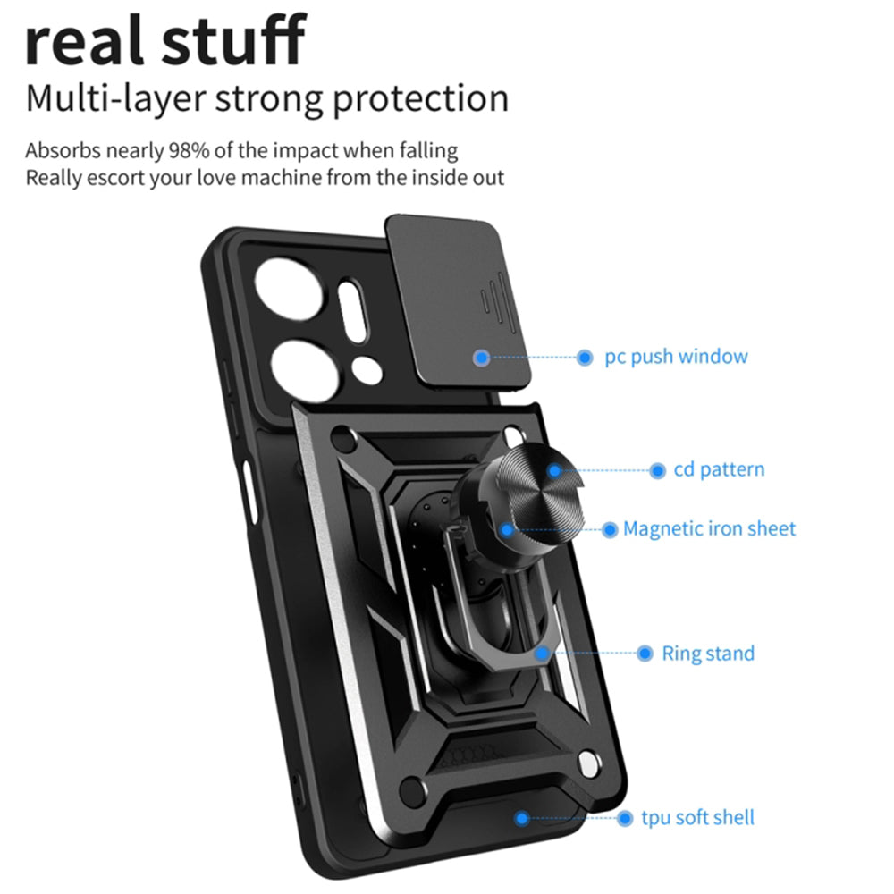 Etui na Honor X7a, Techsuit, CamShield, Niebieskie