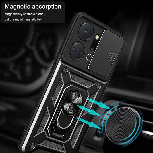 Etui na Honor X7a, Techsuit, CamShield, czarne