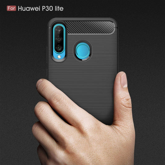 Etui na Huawei P30 lite New Edition / P30 lite, Techsuit, Carbon, Czarny