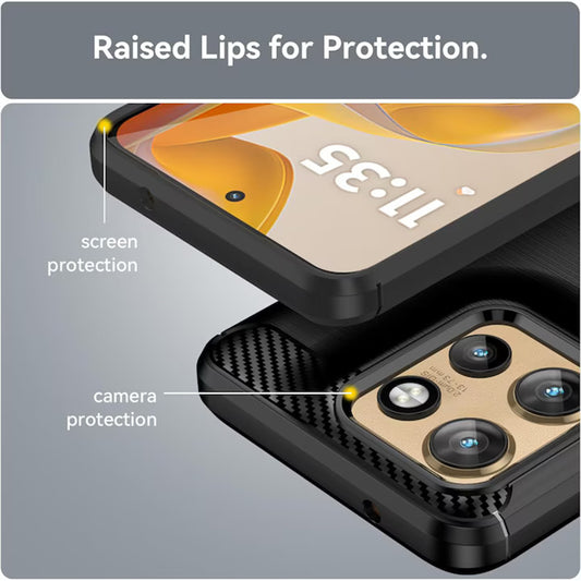 Etui na Motorola Edge 60 Neo / Edge 50 Neo, Techsuit, Carbon, Niebieskie