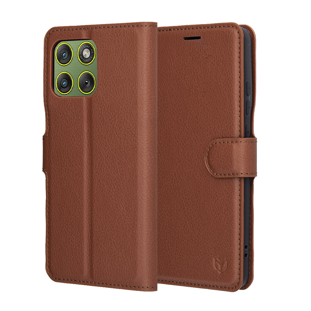 Etui na Motorola Edge 70, Techsuit, Leather Folio, Brązowy