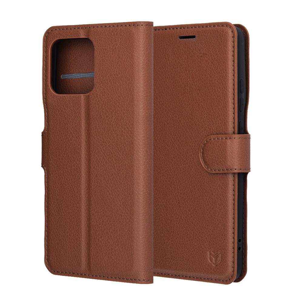 Etui na Motorola Edge 70, Techsuit, Leather Folio, Brązowy