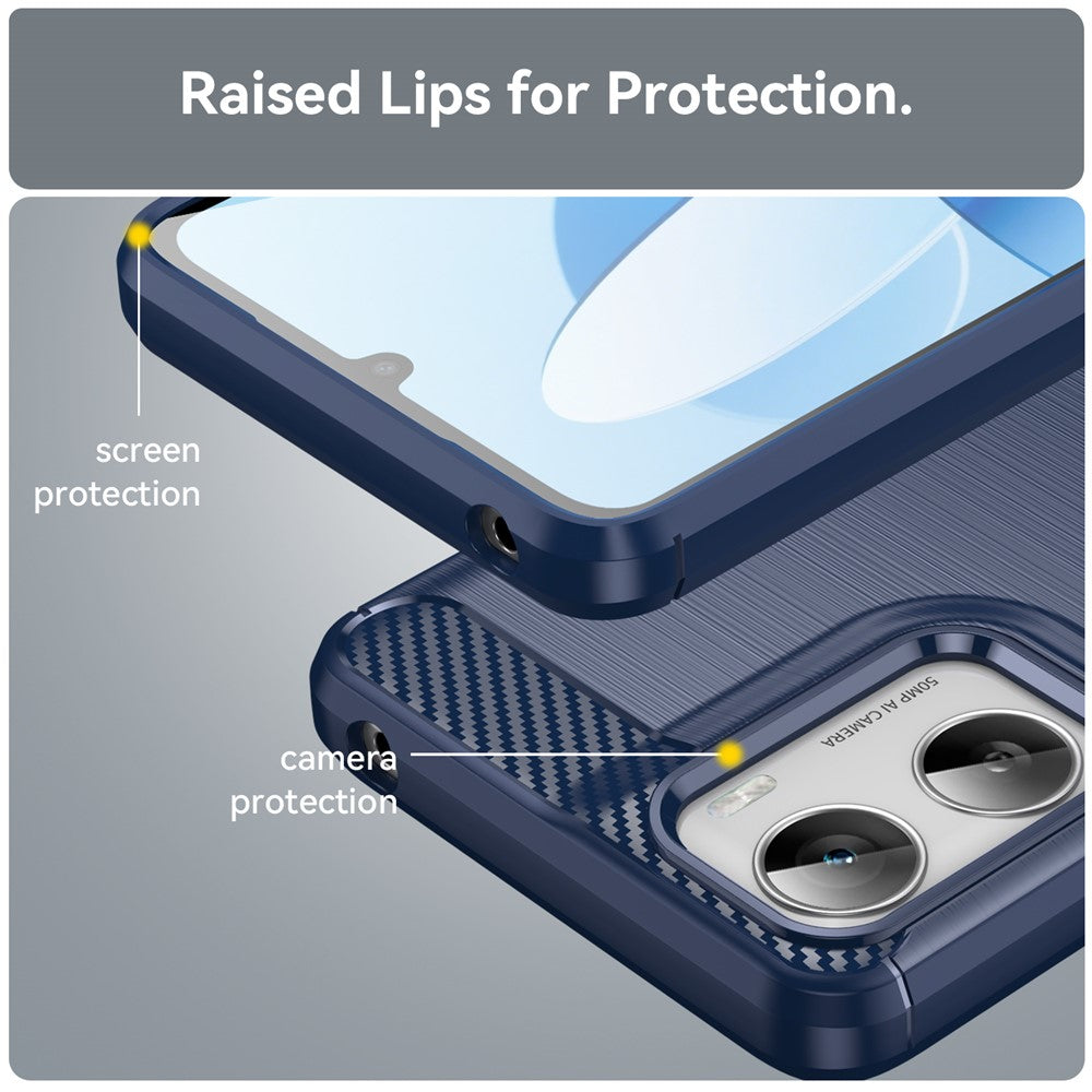 Etui na Motorola Moto G06 Power / G06, Techsuit, Carbon, Niebieskie