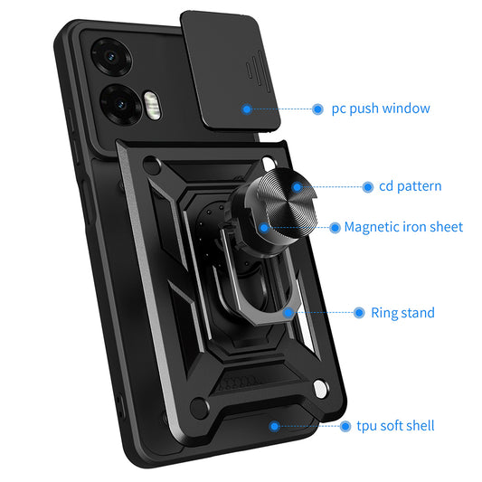 Etui na Motorola Moto G35, Techsuit, CamShield, Czarny