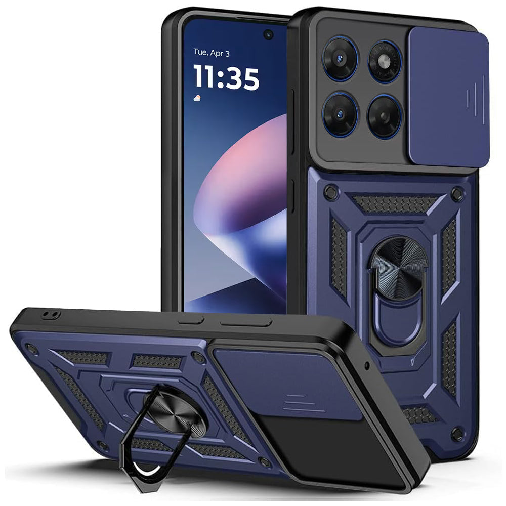 Etui na Motorola Moto G47 / G37, Techsuit, CamShield, Niebieskie