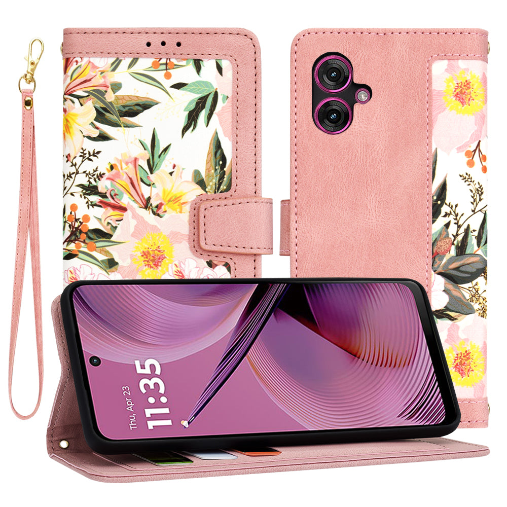 Etui na Motorola Moto G55, Techsuit, FlipCraft, Różowe