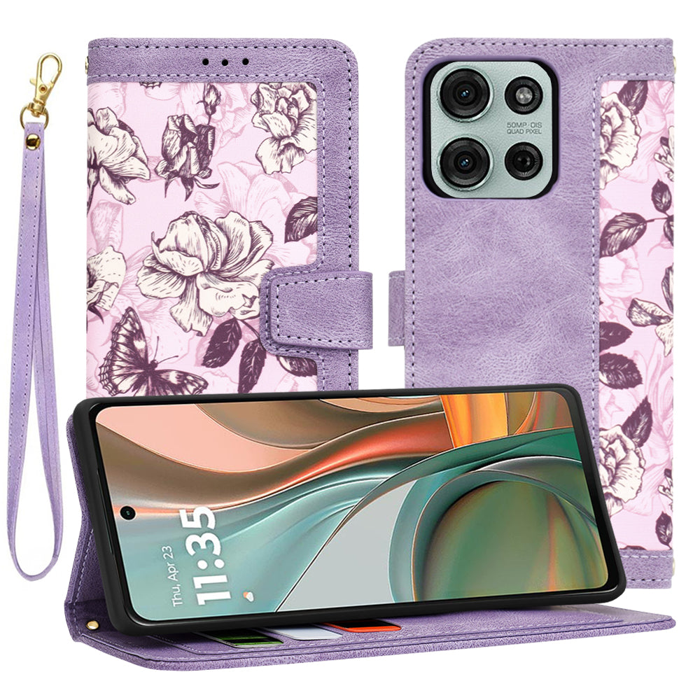 Etui na Motorola Moto G75, Techsuit, FlipCraft, Fioletowy
