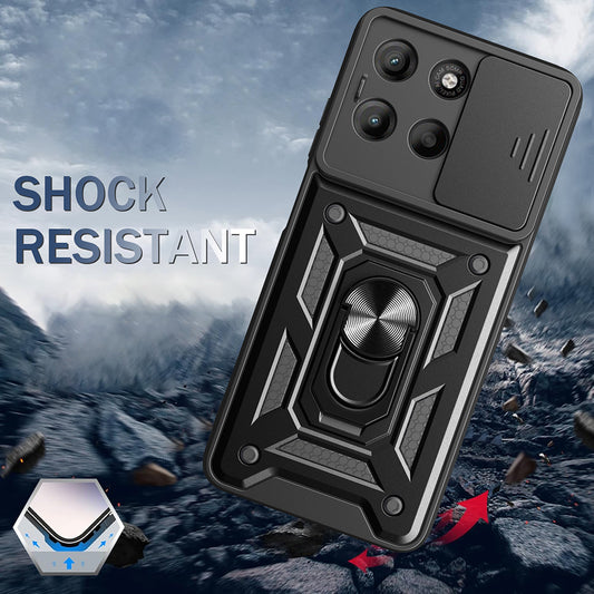 Etui na Motorola Moto G77 / G67, Techsuit, CamShield, Czarne