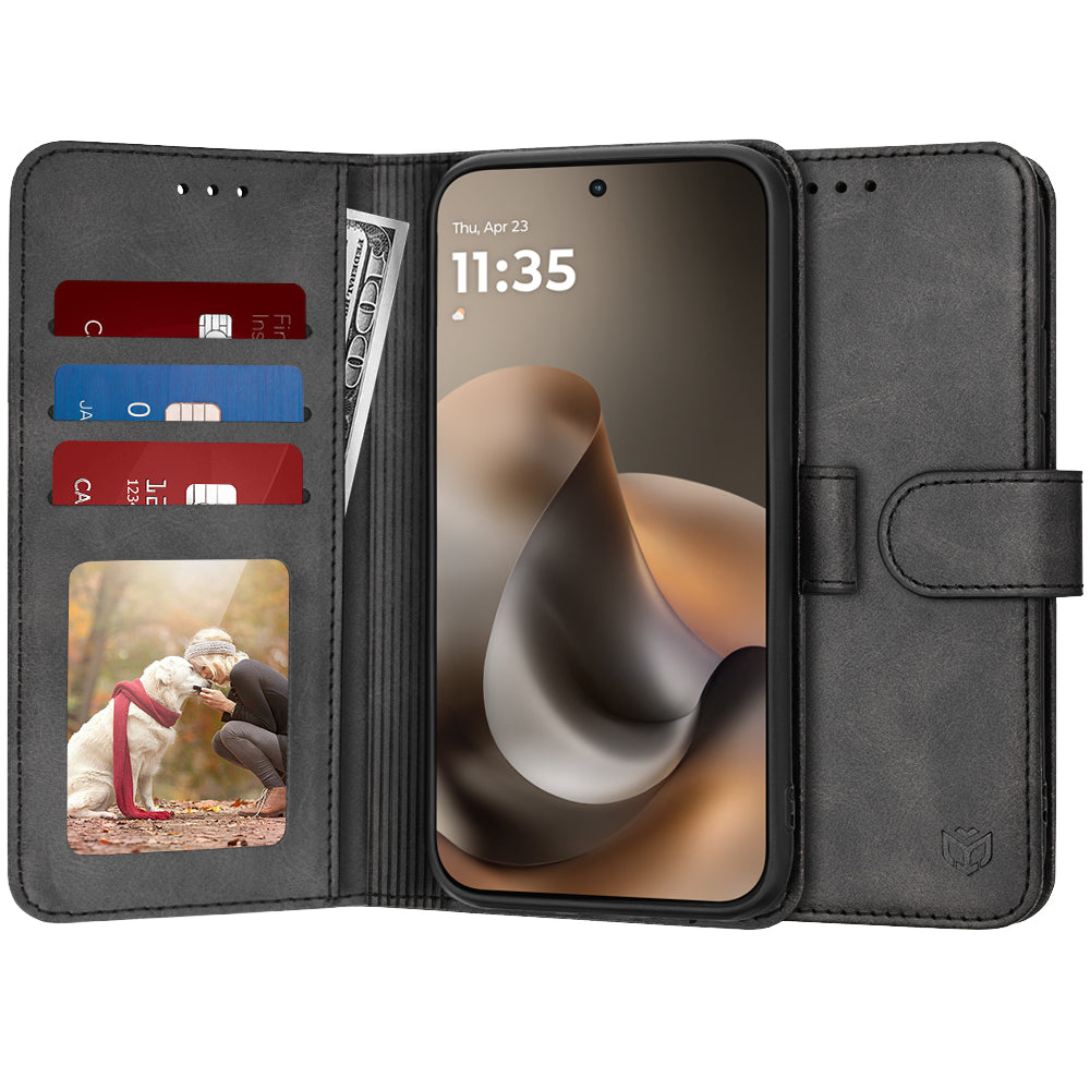 Etui na Motorola Moto G77 / G67, Techsuit, Diary Book, Czarne