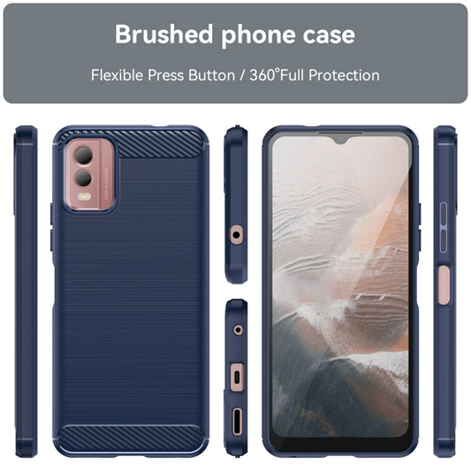Etui na Nokia C32, Techsuit, Carbon, Niebieskie