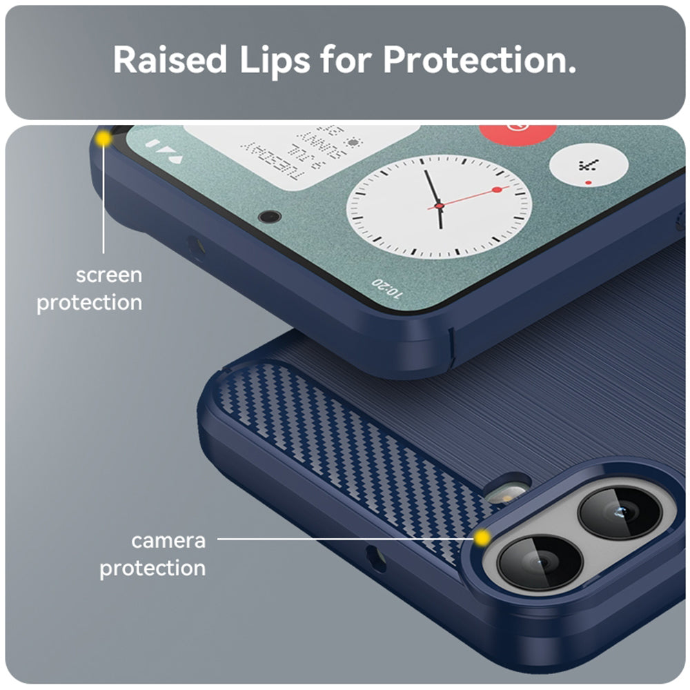 Etui na Nothing CMF Phone 1, Techsuit, Carbon, Niebieskie