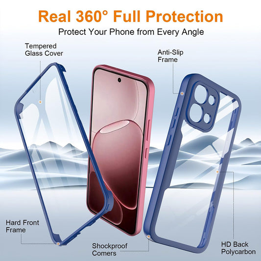 Etui na Oppo A6 Pro 5G / A6 Pro 4G, Techsuit, ColorVerse 360, Niebieskie
