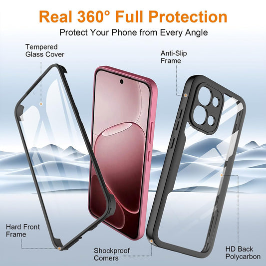 Etui na Oppo A6 Pro 5G / A6 Pro 4G, Techsuit, ColorVerse 360, Czarne