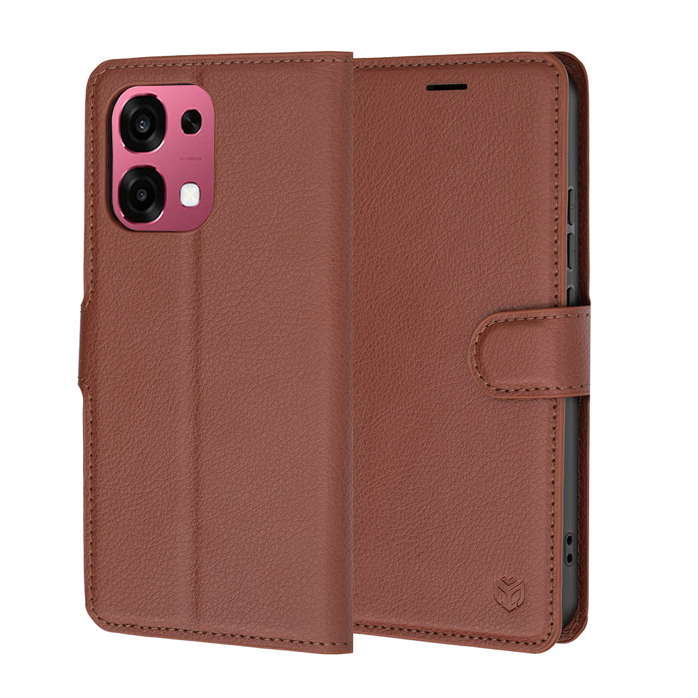 Etui na Oppo A6 Pro 5G / A6 Pro 4G, Techsuit, Leather Folio, Brązowe