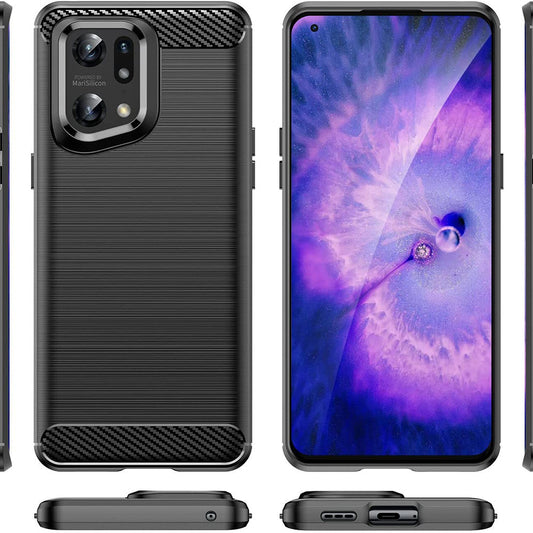Etui na Oppo Find X5 Pro, Techsuit, Carbon, Czarne