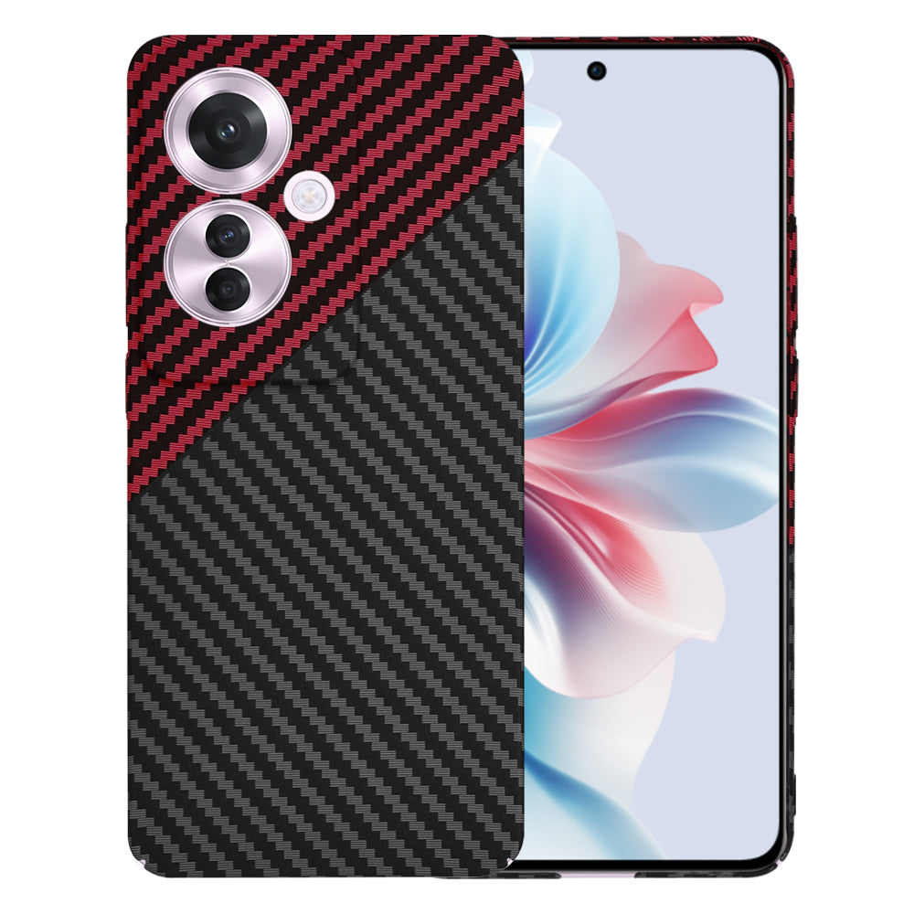 Etui na Oppo Reno11 F, Techsuit, Carbonite FiberShell, Czarno-Czerwone