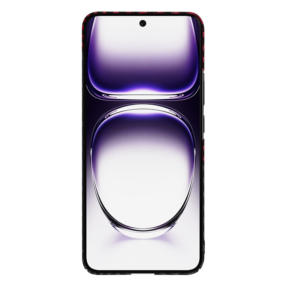 Etui na Oppo Reno12, Techsuit, Carbonite FiberShell, Czarno-Czerwona