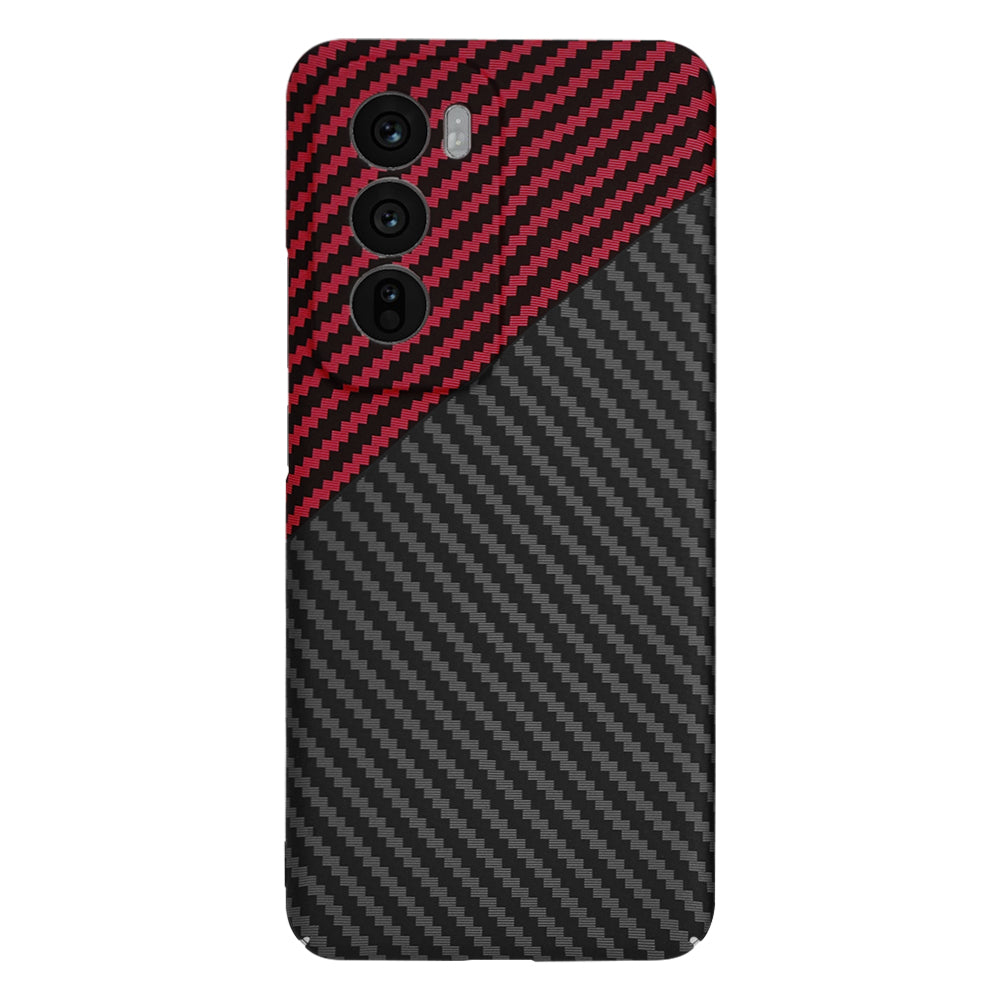 Etui na Oppo Reno12, Techsuit, Carbonite FiberShell, Czarno-Czerwona