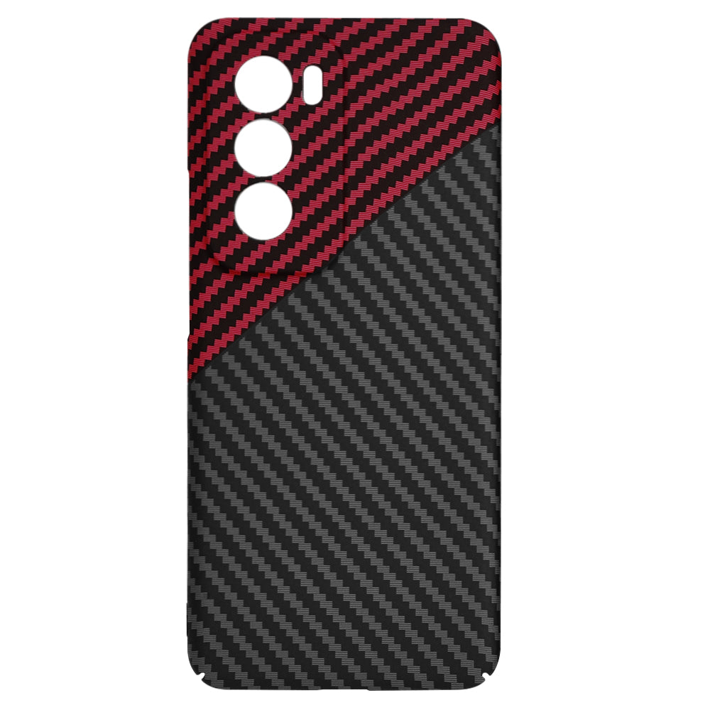 Etui na Oppo Reno12, Techsuit, Carbonite FiberShell, Czarno-Czerwona