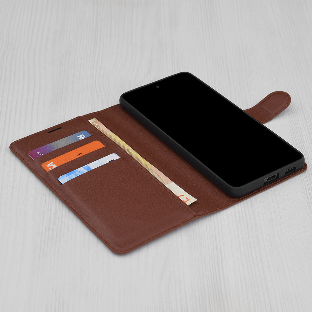 Etui na Oppo Reno14, Techsuit, Leather Folio, Brązowy