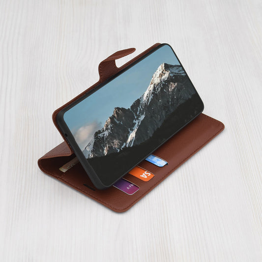 Etui na Oppo Reno15 FS / Reno15 F, Techsuit, Leather Folio, Brązowy