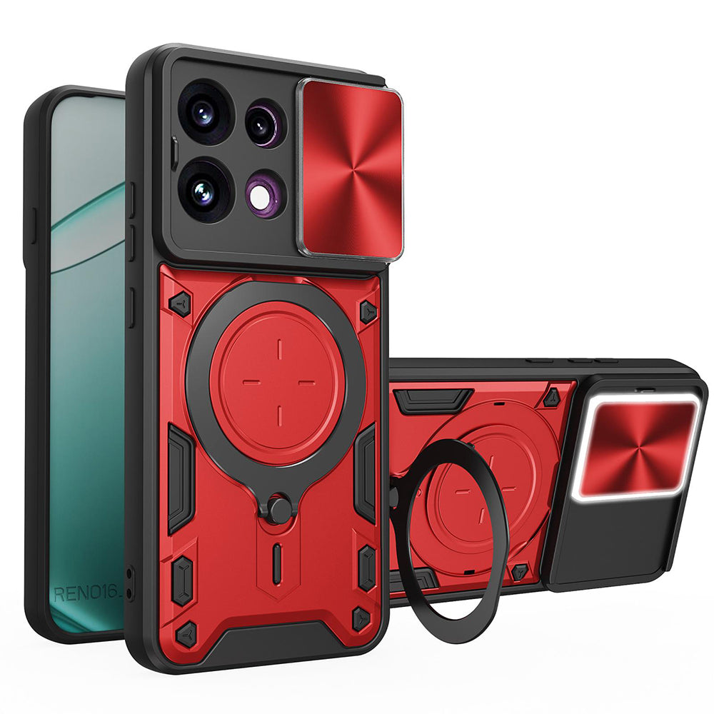 Etui na Oppo Reno16 F / Reno16 FS, Techsuit, CamGuard Pro, Czerwony