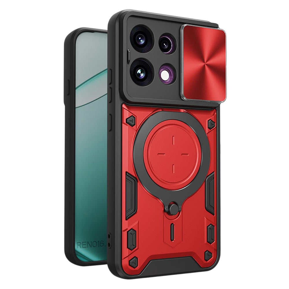 Etui na Oppo Reno16 F / Reno16 FS, Techsuit, CamGuard Pro, Czerwony