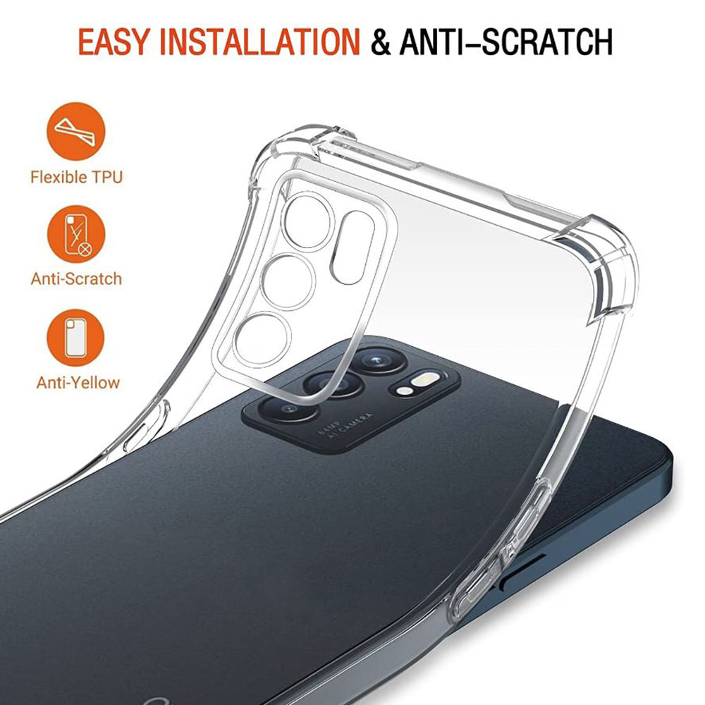 Etui na Oppo Reno6 5G, Techsuit, odporne na wstrząsy, przezroczyste