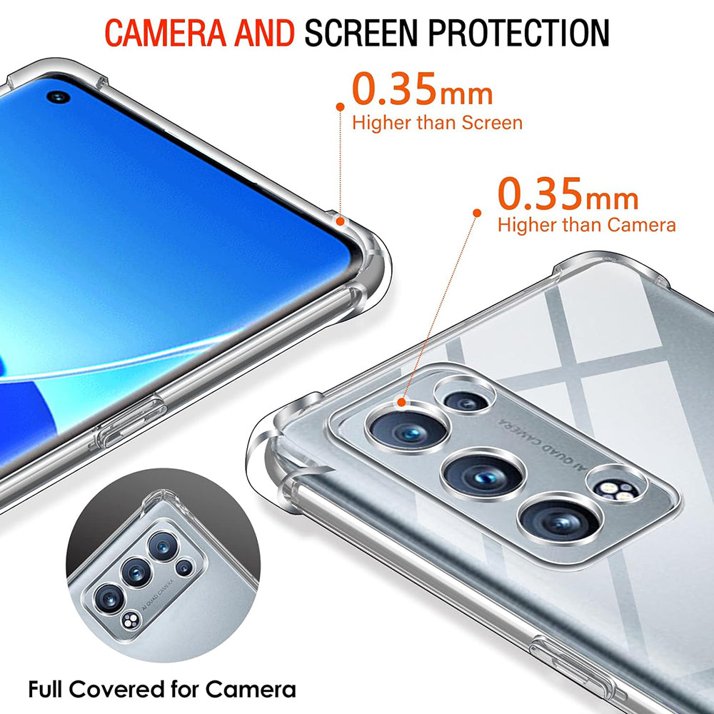 Etui na Oppo Reno6 Pro 5G (Snapdragon), Techsuit, odporne na wstrząsy, przezroczyste