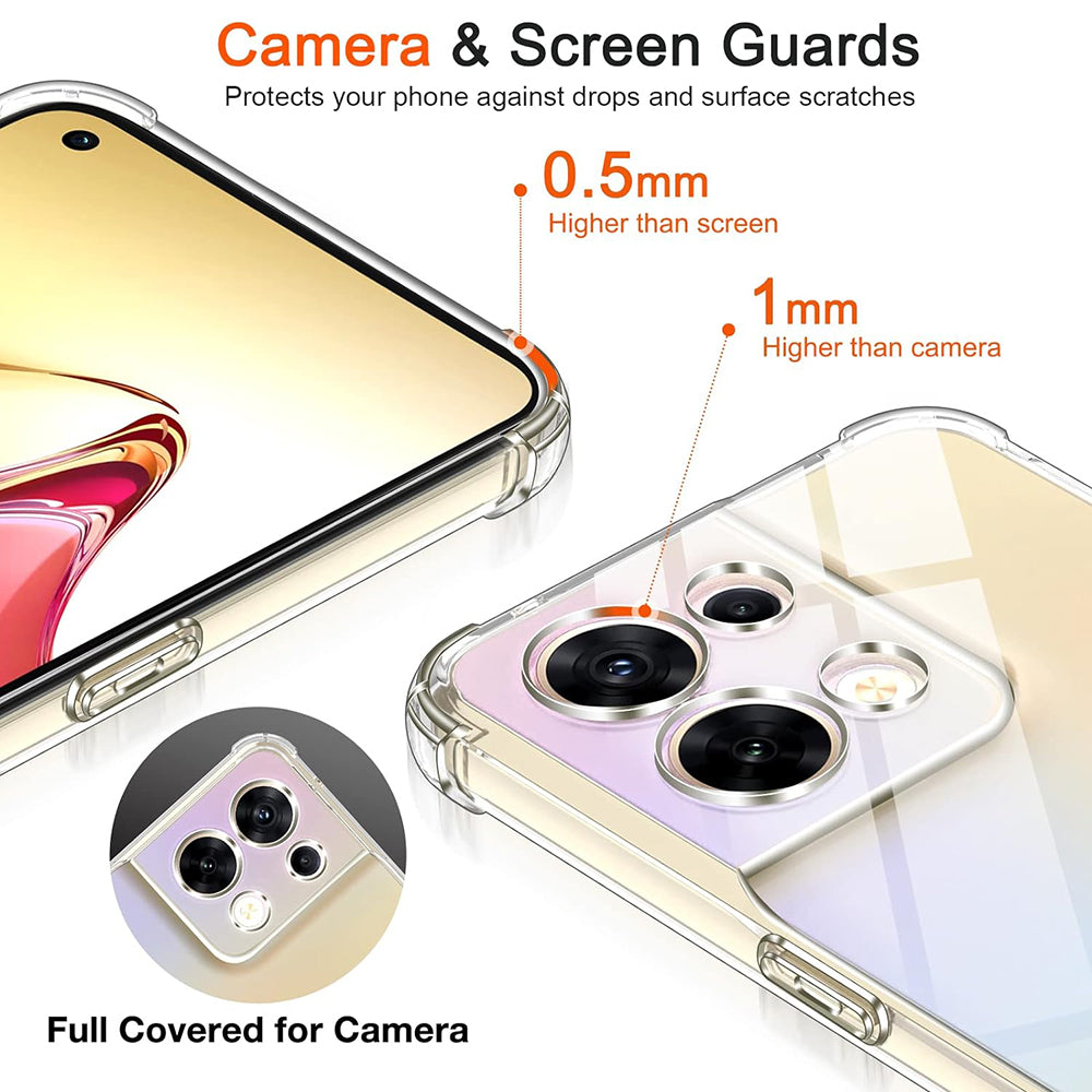 Etui na Oppo Reno8, Techsuit, Shockproof Clear, Przezroczyste