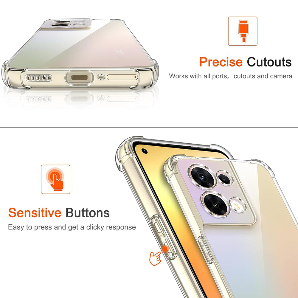 Etui na Oppo Reno8, Techsuit, Shockproof Clear, Przezroczyste
