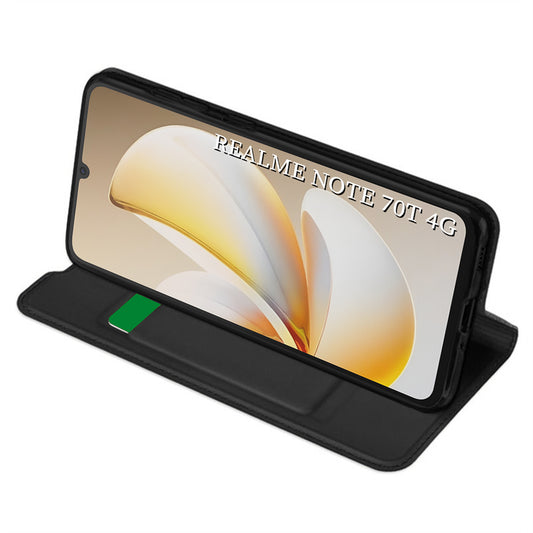 Etui na Realme Note 70T, Techsuit, Magskin Book, Czarne
