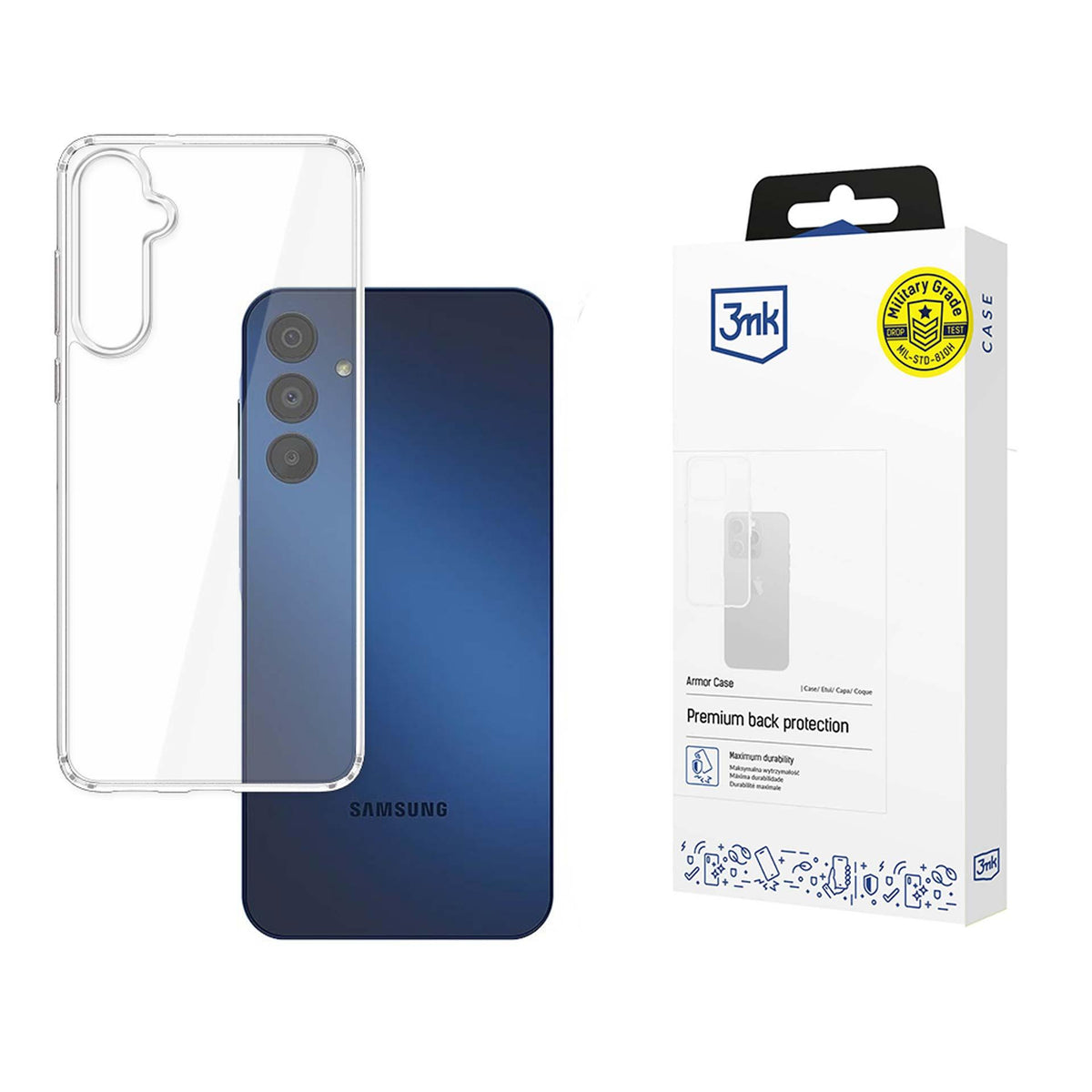 Etui do Samsung Galaxy A16 5G A166 / A16 4G A165, 3MK, Armour, przezroczysty
