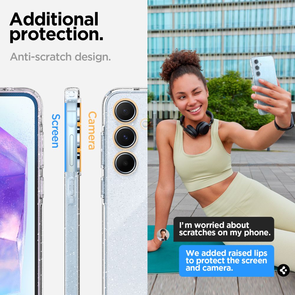 Etui do Samsung Galaxy A55 5G A556, Spigen, Liquid Crystal Glitter, przezroczyste ACS07538