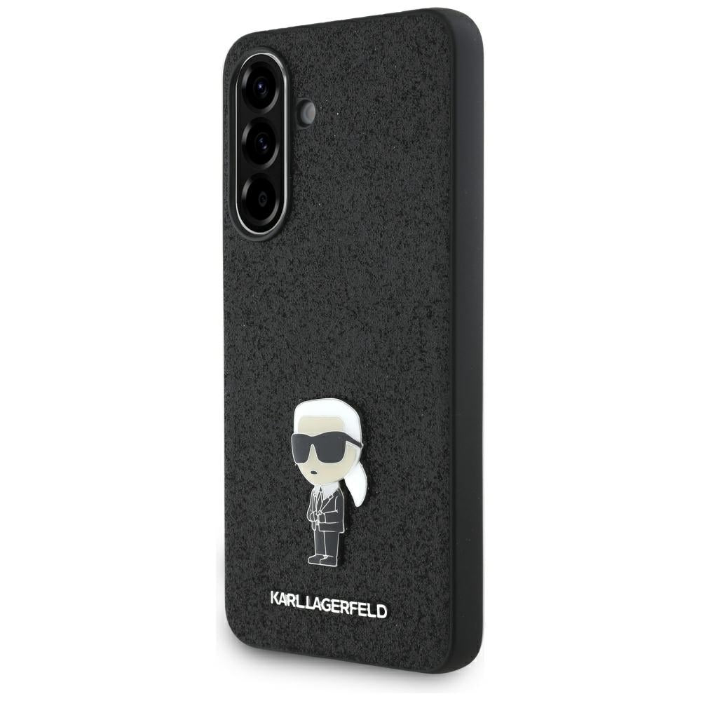 Etui na Samsung Galaxy A36 A366, Karl Lagerfeld, Glitter Fixed Ikonik Karl, Czarne