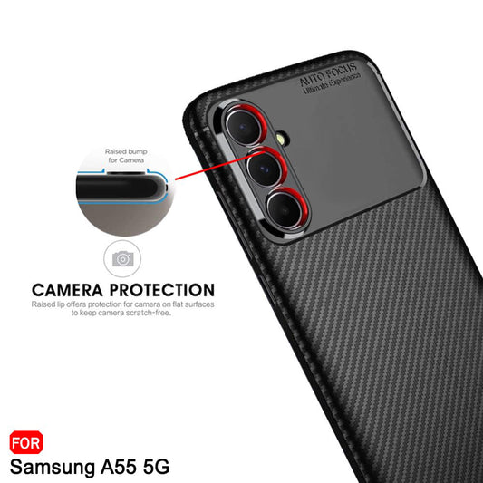 Etui na Samsung Galaxy A55 5G A556, Techsuit, CarbonFiber, czarne