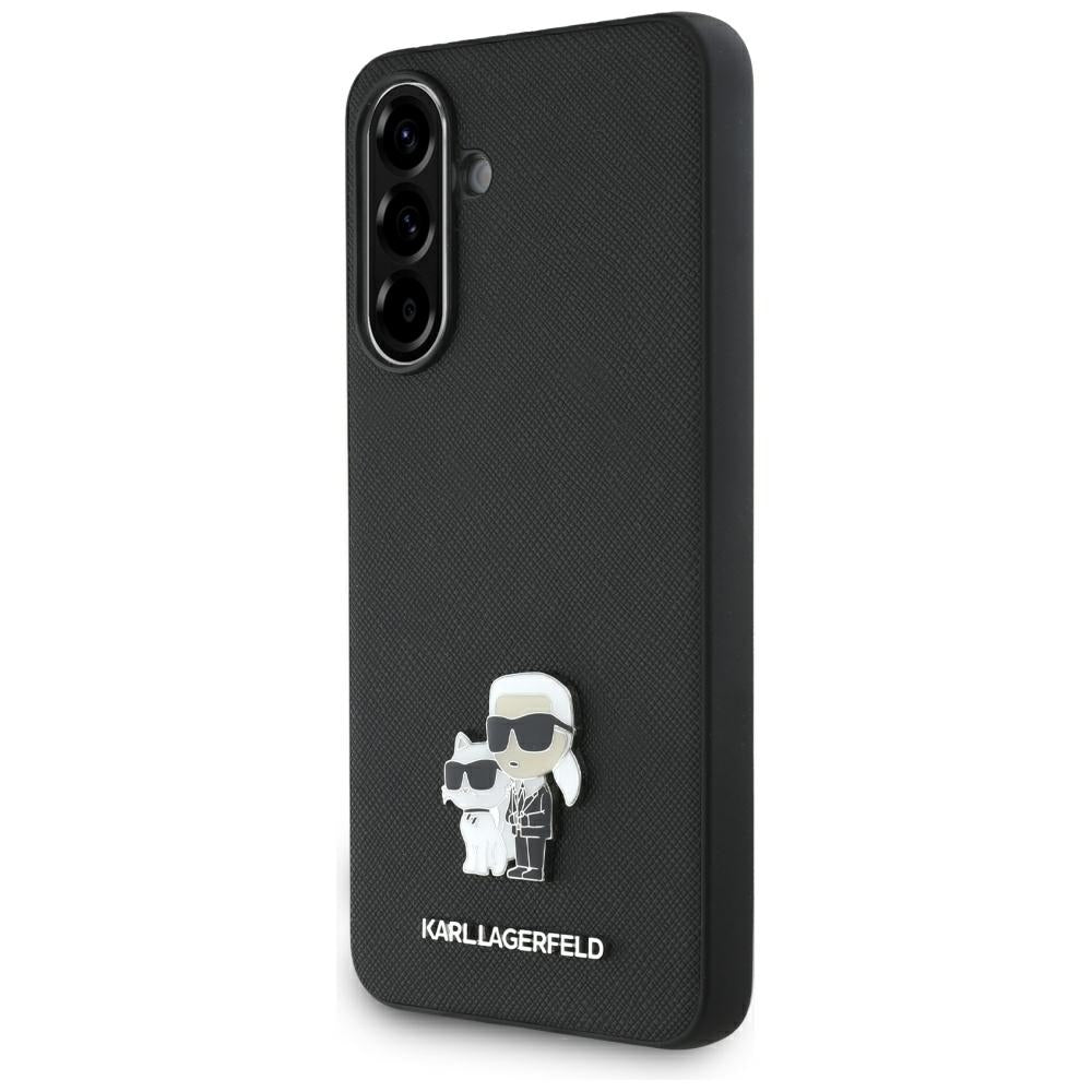 Etui na Samsung Galaxy A56 A566, Karl Lagerfeld, Saffiano Karl & Choupette Metal, Czarne