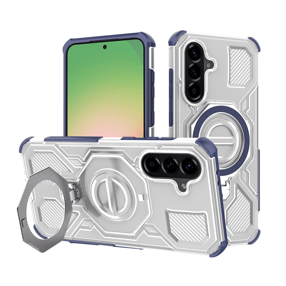 Etui na Samsung Galaxy A56 A566, Techsuit, Carbon Shield Pro, Niebieskie.
