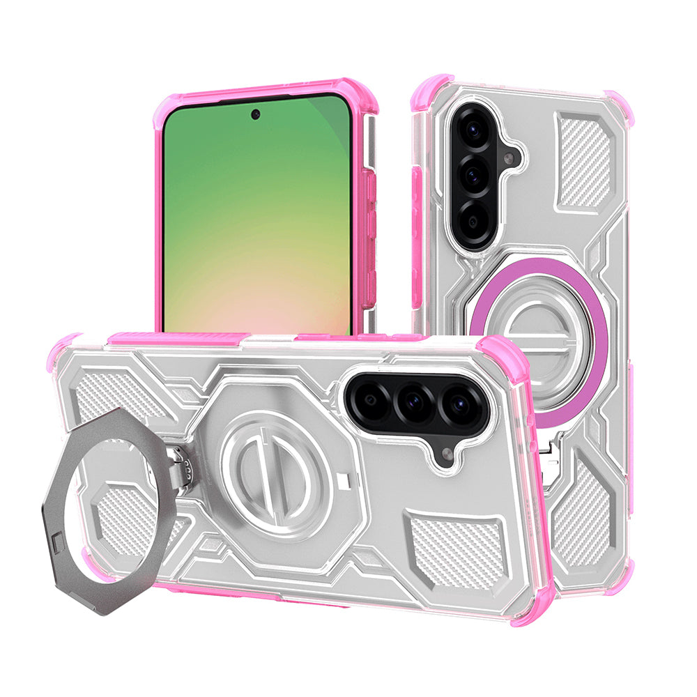 Etui na Samsung Galaxy A56 A566, Techsuit, Carbon Shield Pro, Różowy