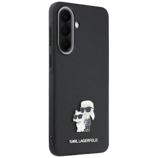 Etui na Samsung Galaxy A57 5G, Karl Lagerfeld, Saffiano Karl & Choupette Metal, czarne
