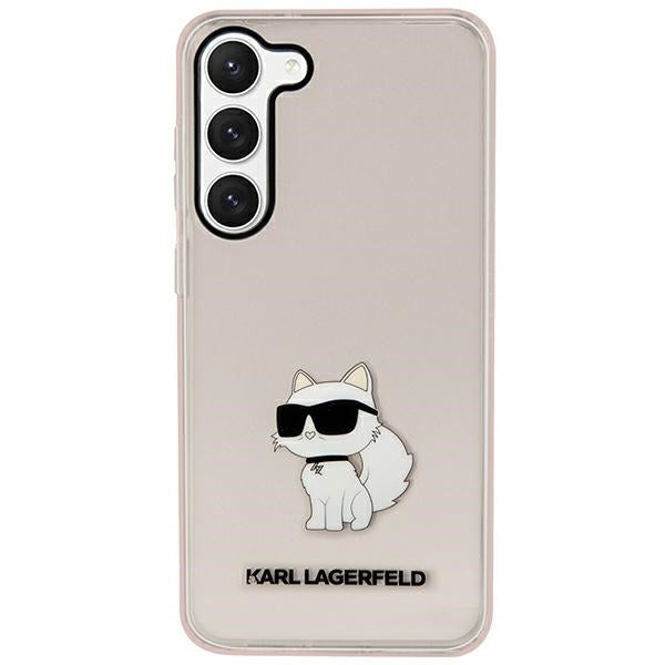 Etui na Samsung Galaxy S23+ S916, Karl Lagerfeld, Ikonik Choupette, Różowy