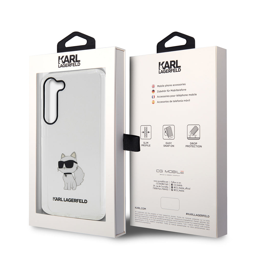 Etui na Samsung Galaxy S23+ S916, Karl Lagerfeld, Ikonik Choupette, Przezroczyste