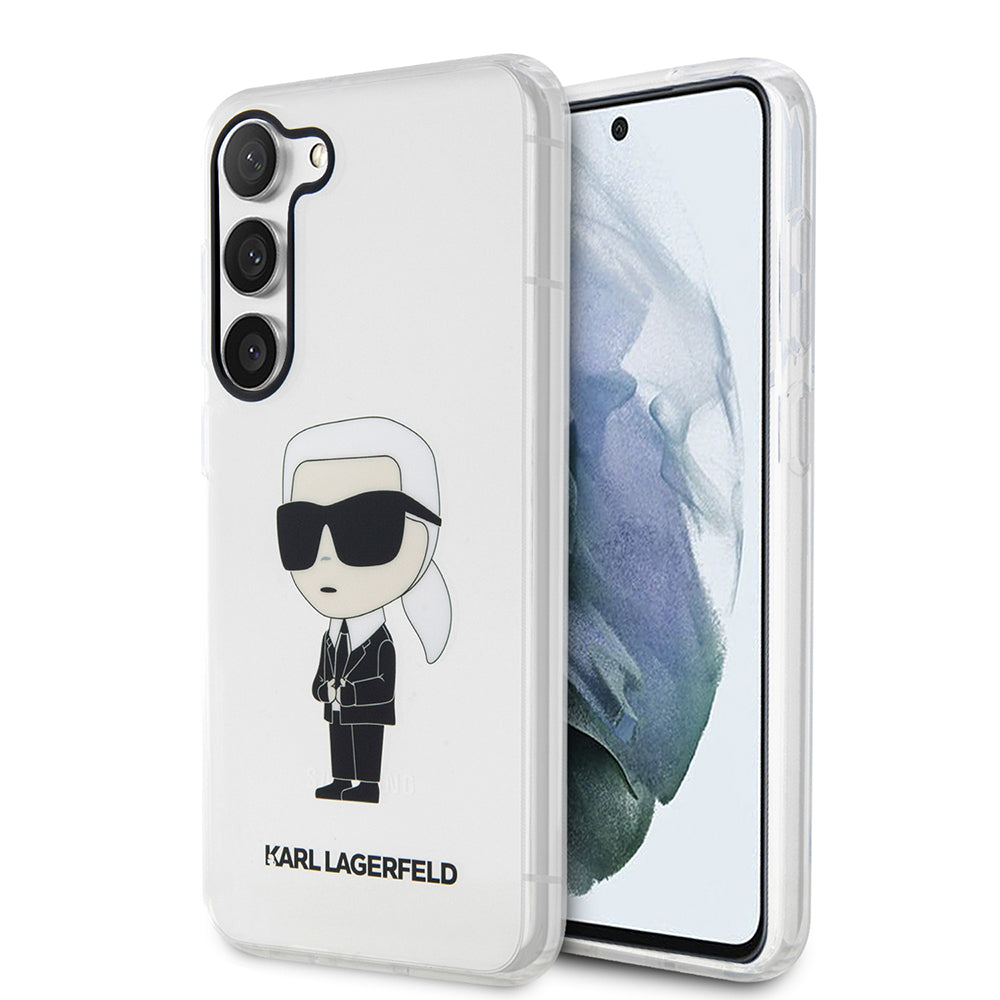 Etui na Samsung Galaxy S23+ S916, Karl Lagerfeld, Ikonik Karl, Przezroczyste