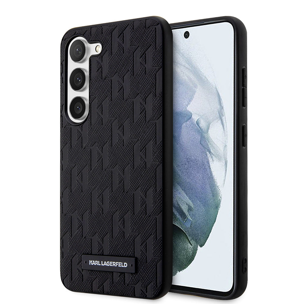 Etui na Samsung Galaxy S23 S911, Karl Lagerfeld, Saffiano Monogram Metal Logo, Czarne