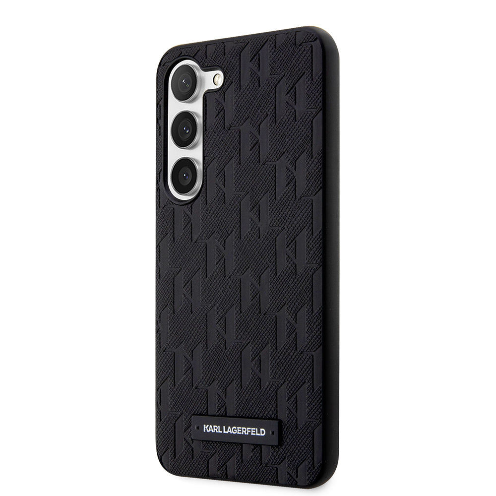 Etui na Samsung Galaxy S23 S911, Karl Lagerfeld, Saffiano Monogram Metal Logo, Czarne