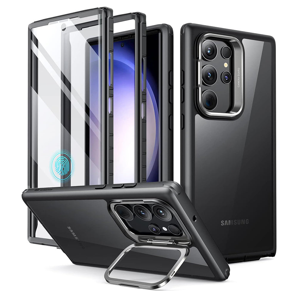 Etui na Samsung Galaxy S23 Ultra S918, ESR, Shock Armor Kickstand, Czarne Przezroczyste