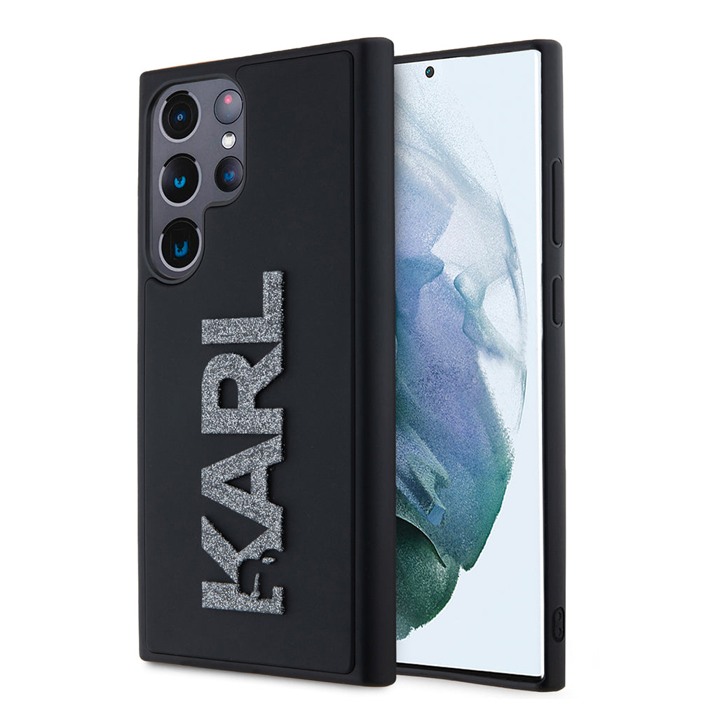 Etui na Samsung Galaxy S23 Ultra S918, Karl Lagerfeld, 3D Rubber Glitter Logo, Czarne