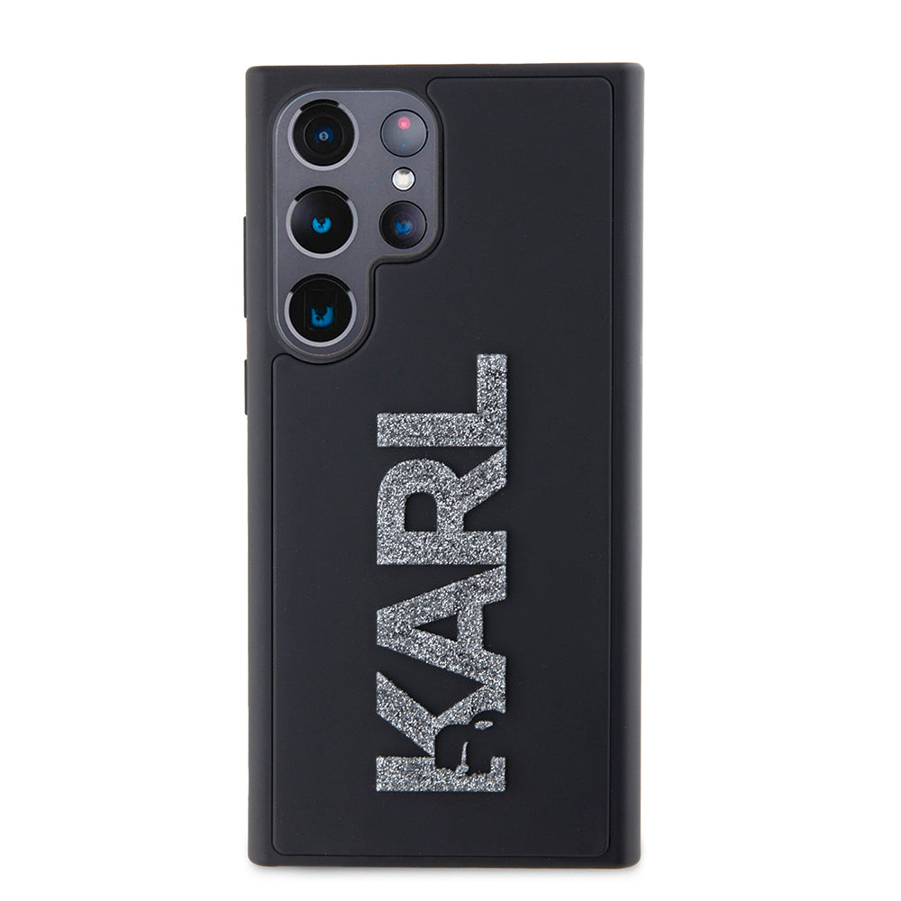 Etui na Samsung Galaxy S23 Ultra S918, Karl Lagerfeld, 3D Rubber Glitter Logo, Czarne