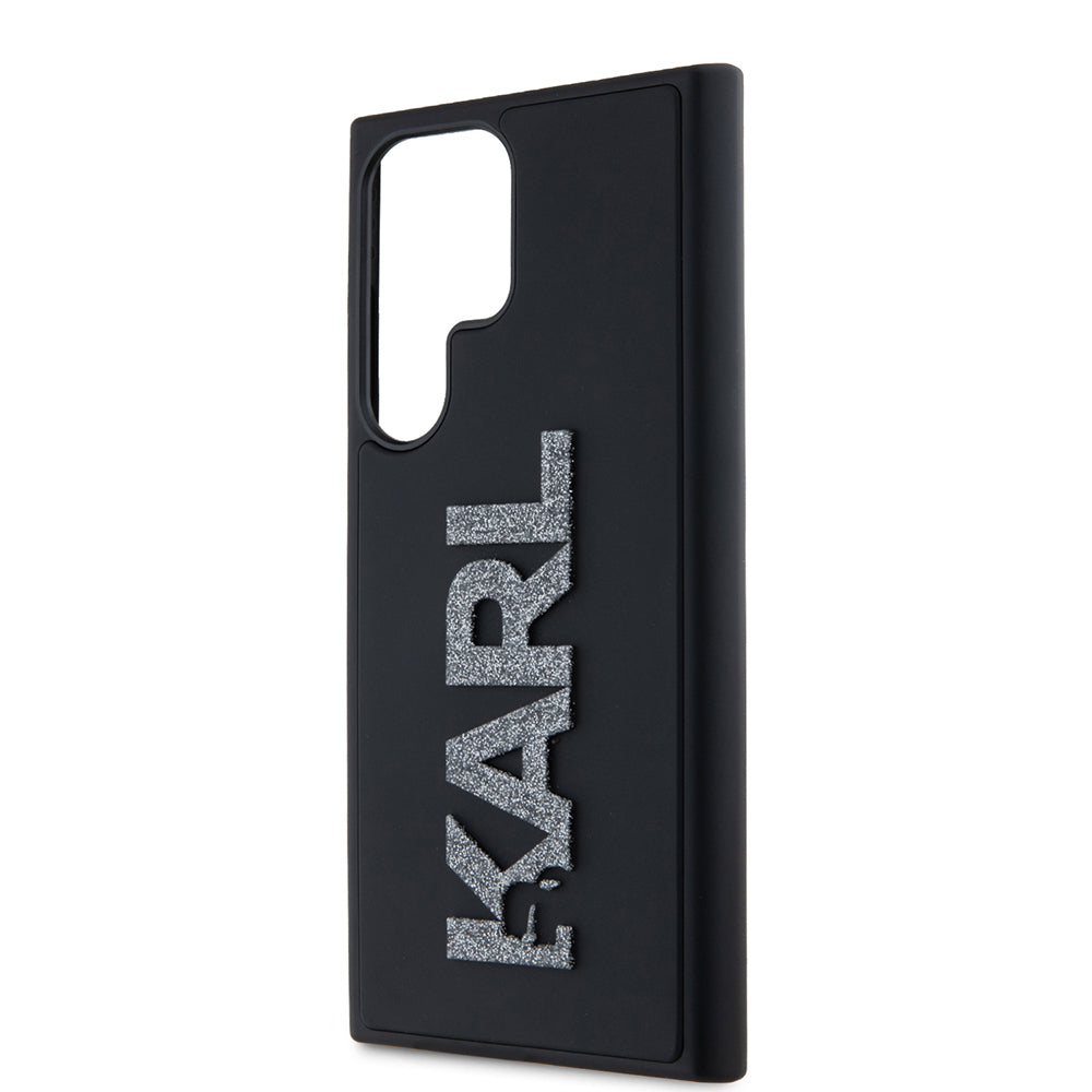 Etui na Samsung Galaxy S23 Ultra S918, Karl Lagerfeld, 3D Rubber Glitter Logo, Czarne